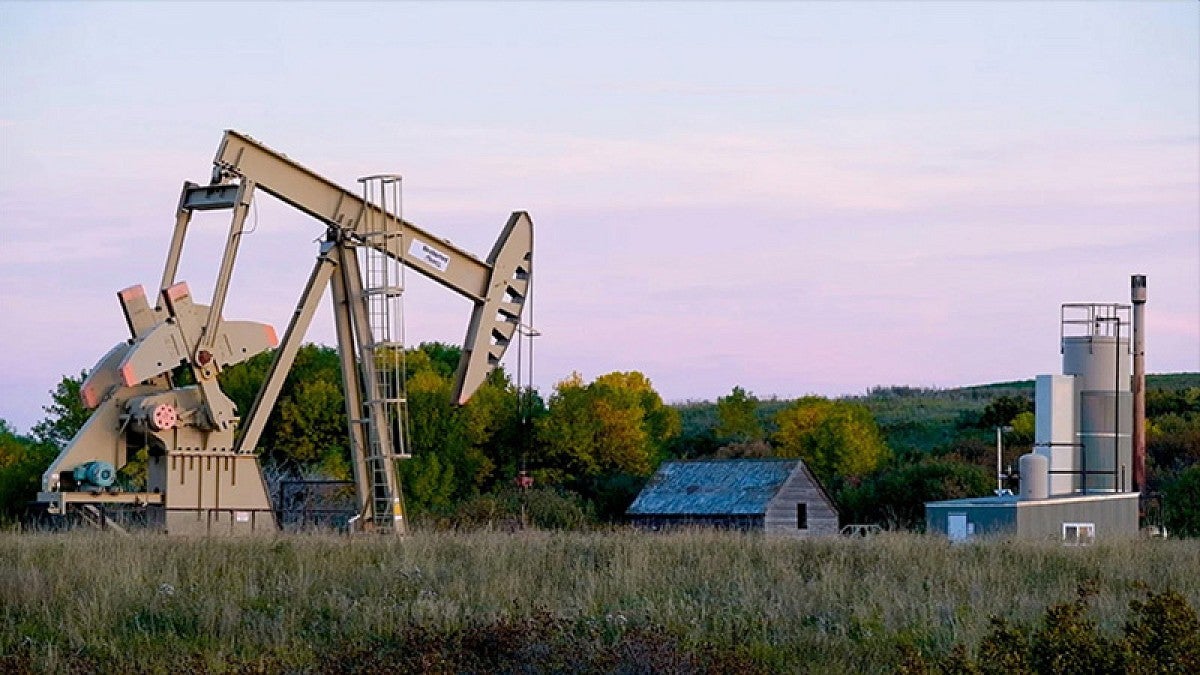 An oil well pumpjack in North Dakota