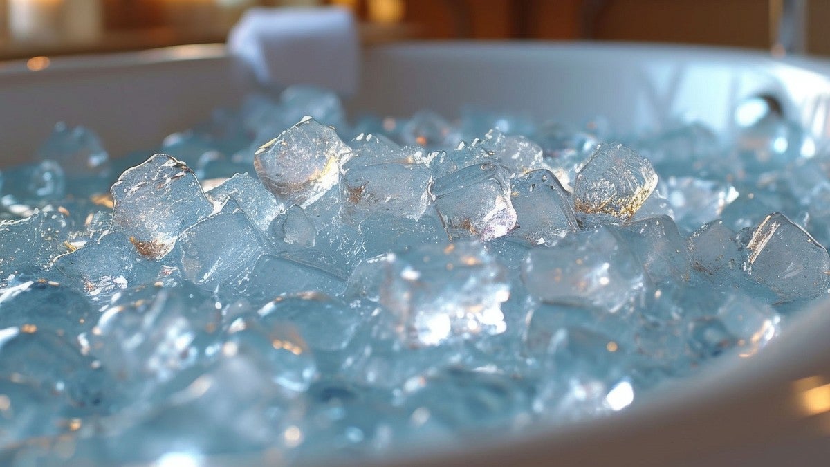 Tub filled with ice