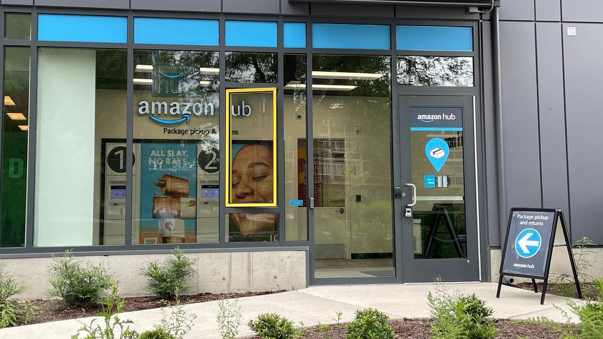 Amazon Hub package pickup location in residence hall