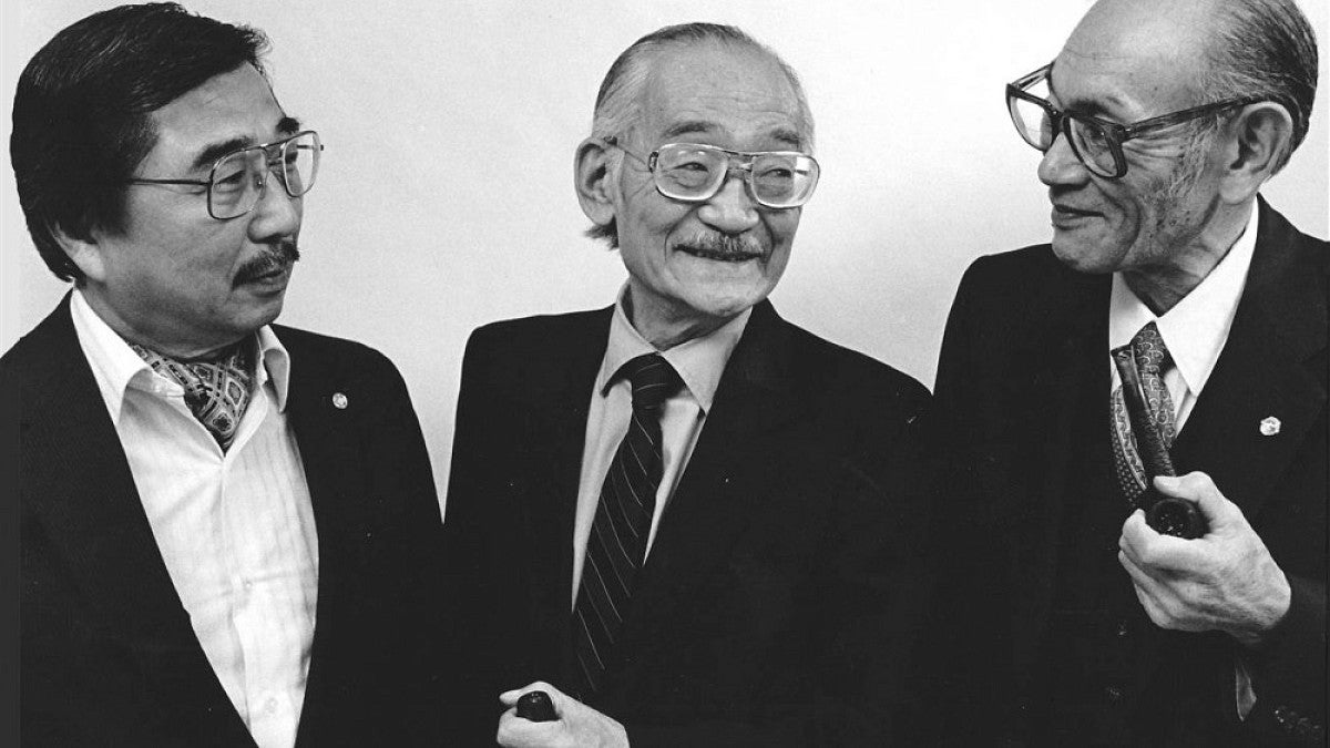 From left: Gordon Hirabayashi, Minoru Yasui and Fred Korematsu in 1983