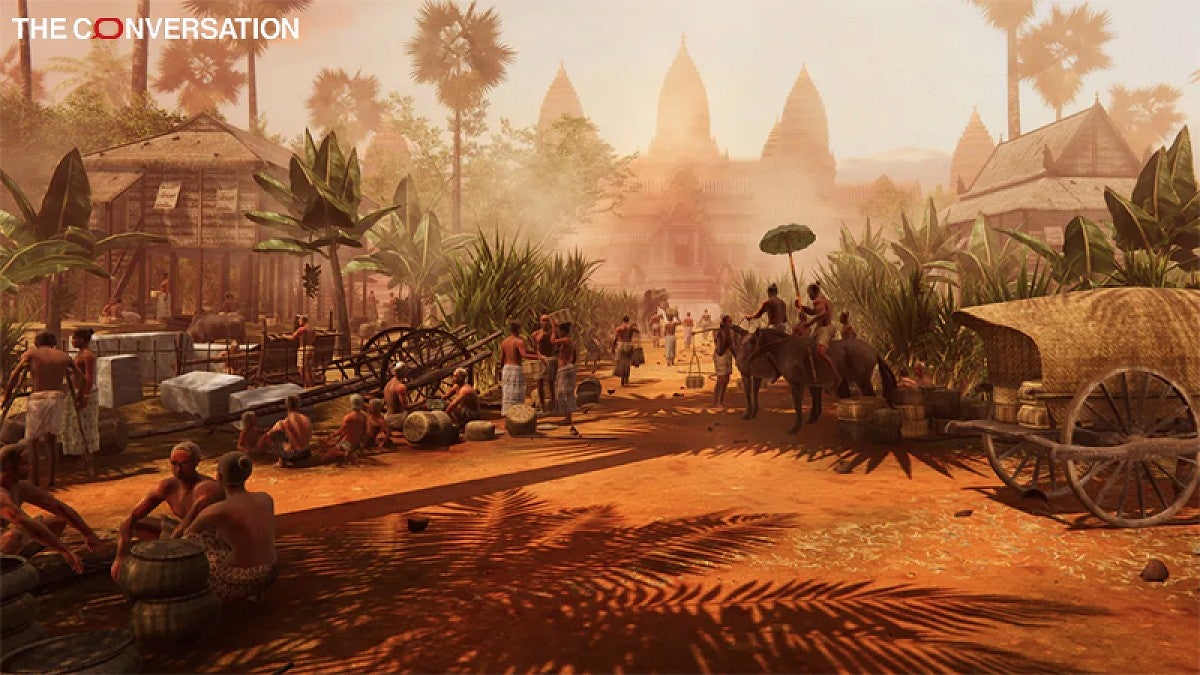 A visualization of daily life around Angkor Wat