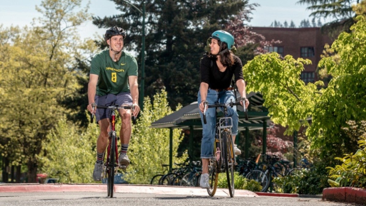 Bike riding on campus