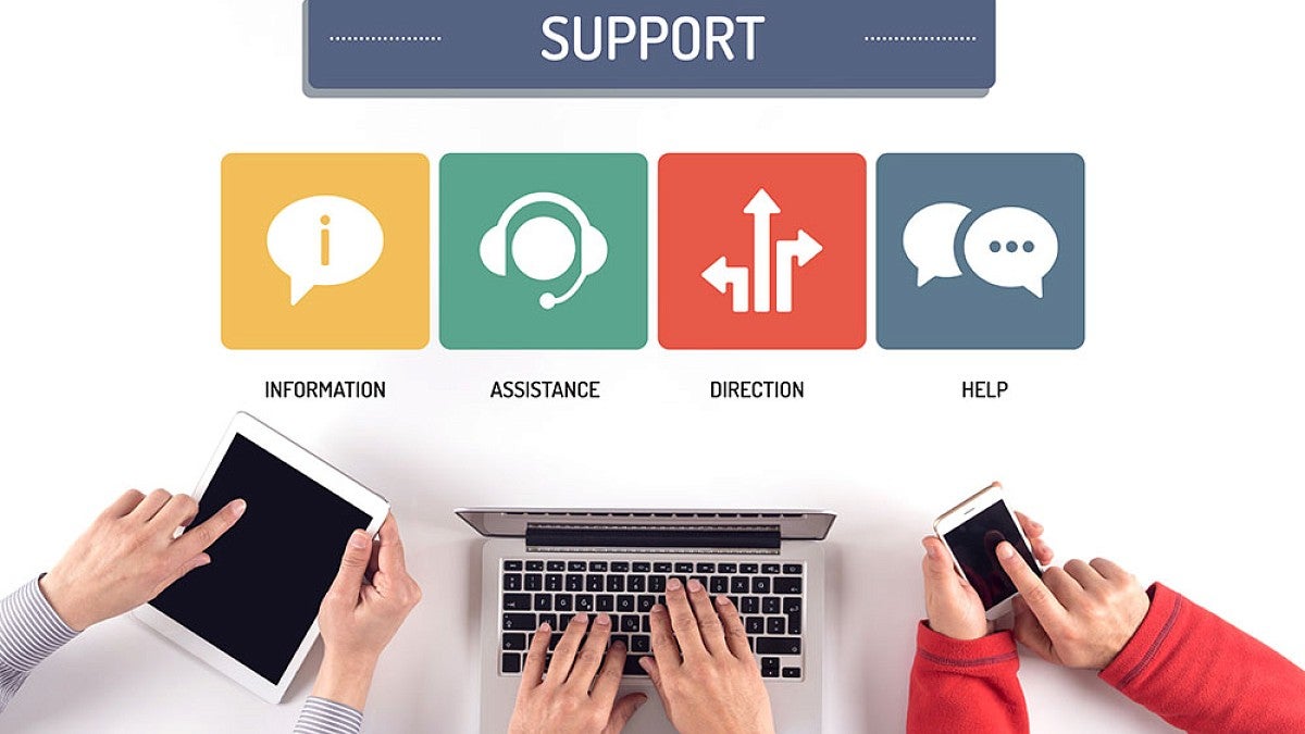 Stock image of online support