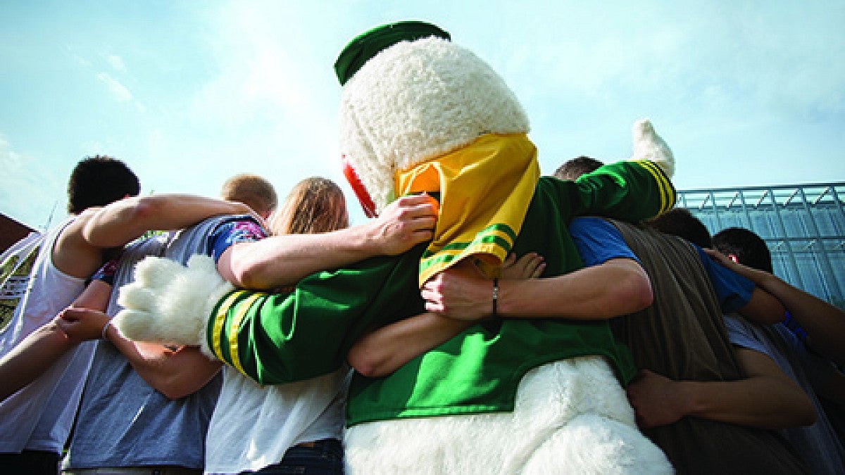 The Duck with students
