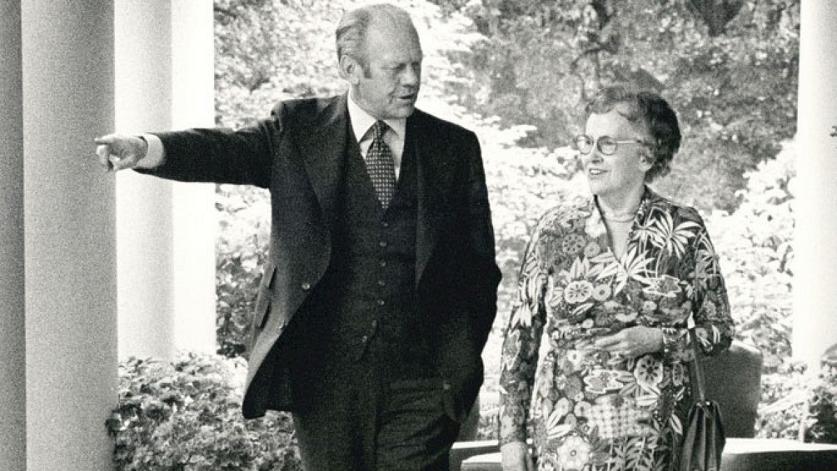 Edith Green with President Gerald Ford