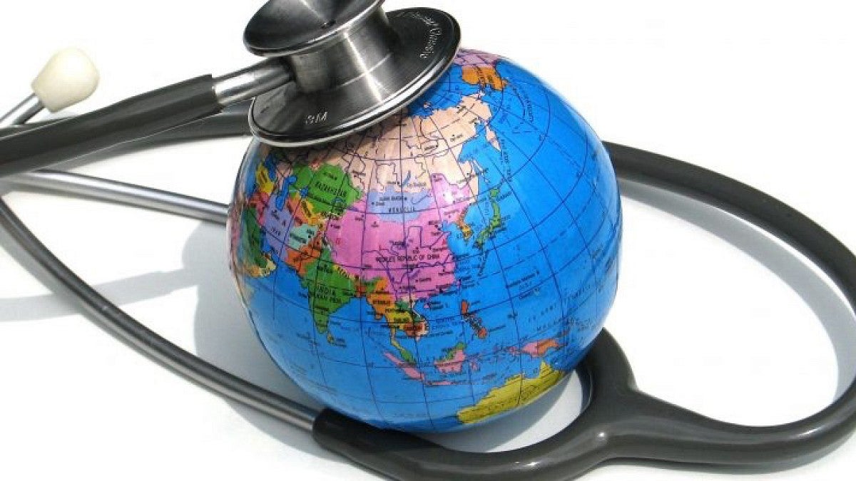 Globe and stethoscope