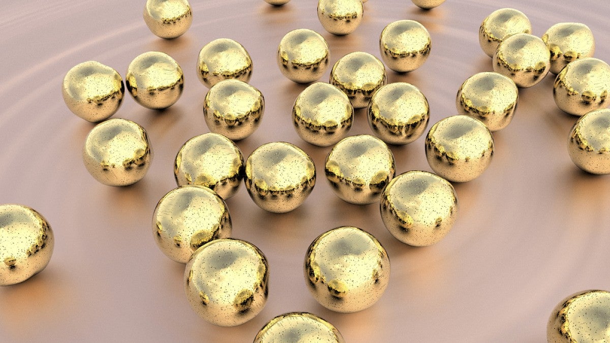 Gold nanoparticle illustration