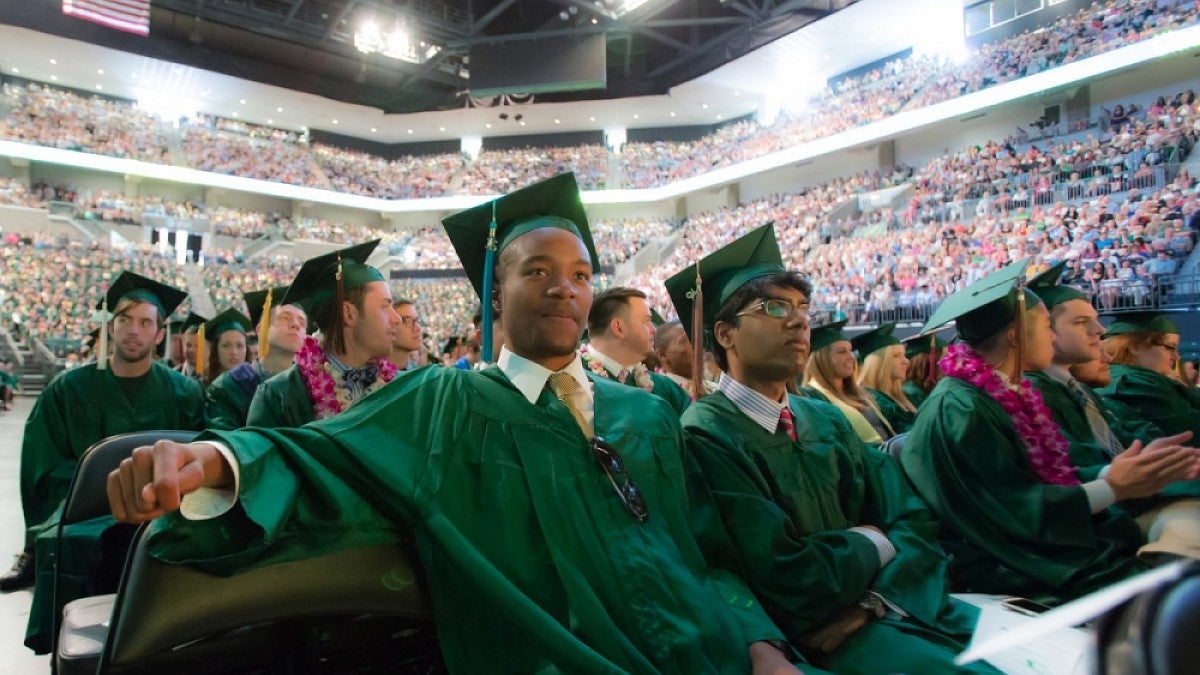 A scene from commencement 2015