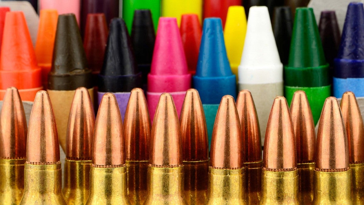 Bullets and crayons