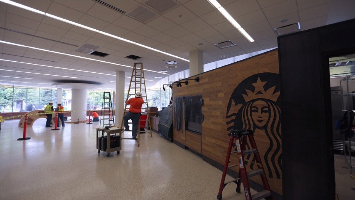 A new Starbucks is set to open in the EMU, where renovation work continues