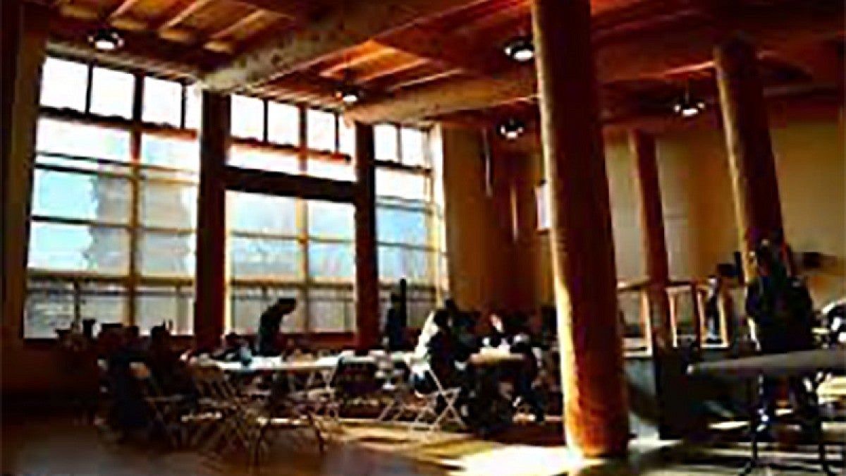 Interior of the Many Nations Longhouse at the University of Oregon