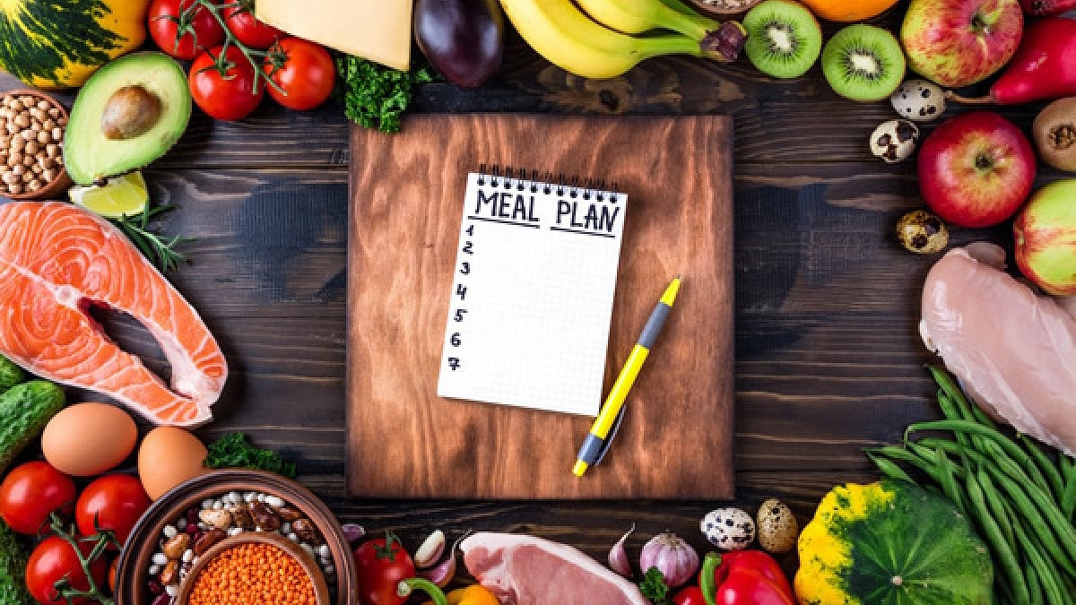 Meal planning stock image