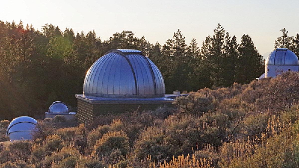 The telescope domes at Pine Mountain Observatory east of Bend.