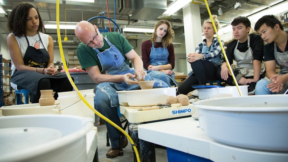A pottery class at the UO