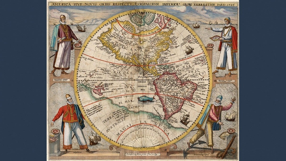 Renaissance map of the world