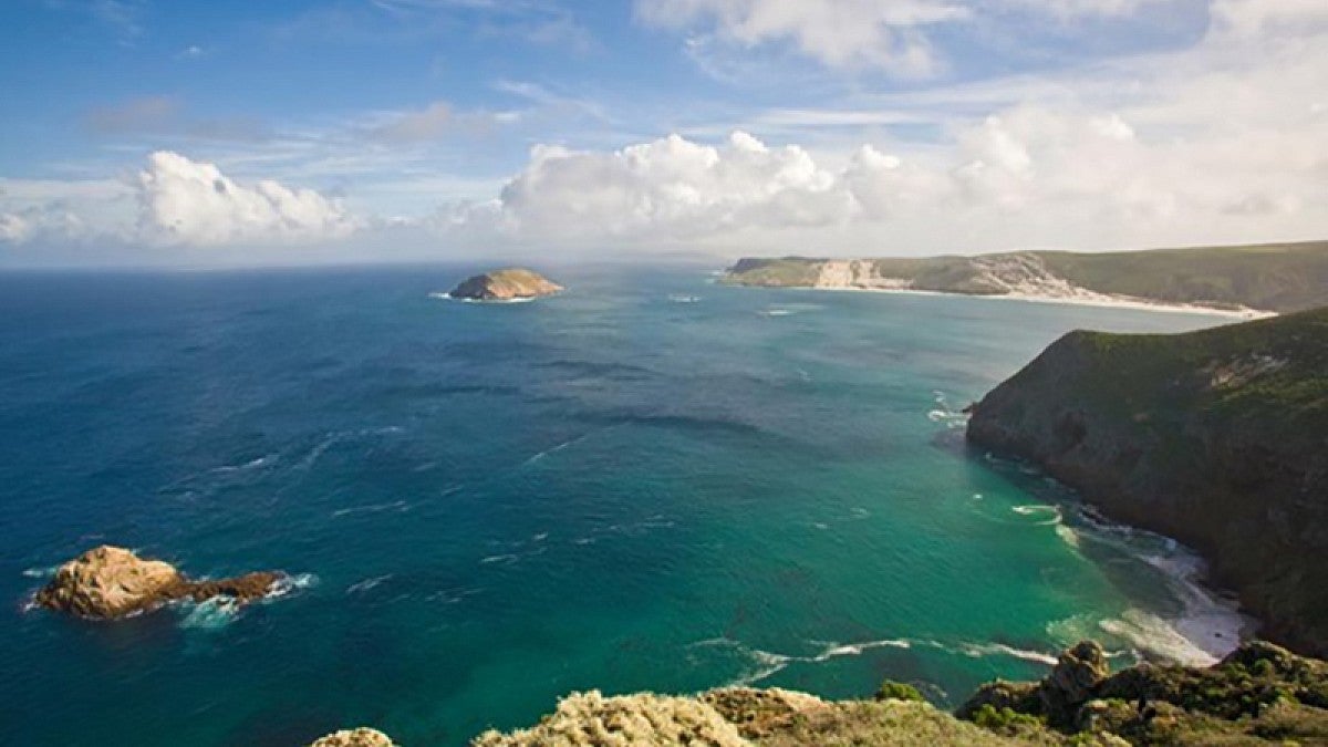 Image shows a view of San Miguel Island off California