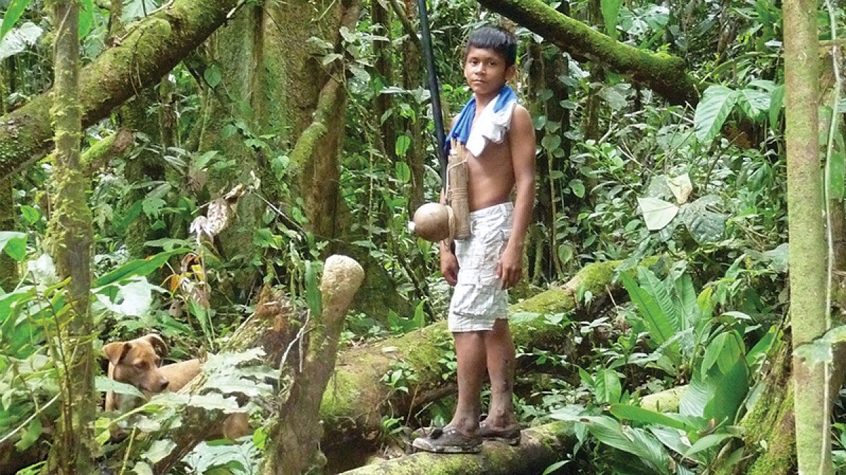 Shuar boy in Ecuador