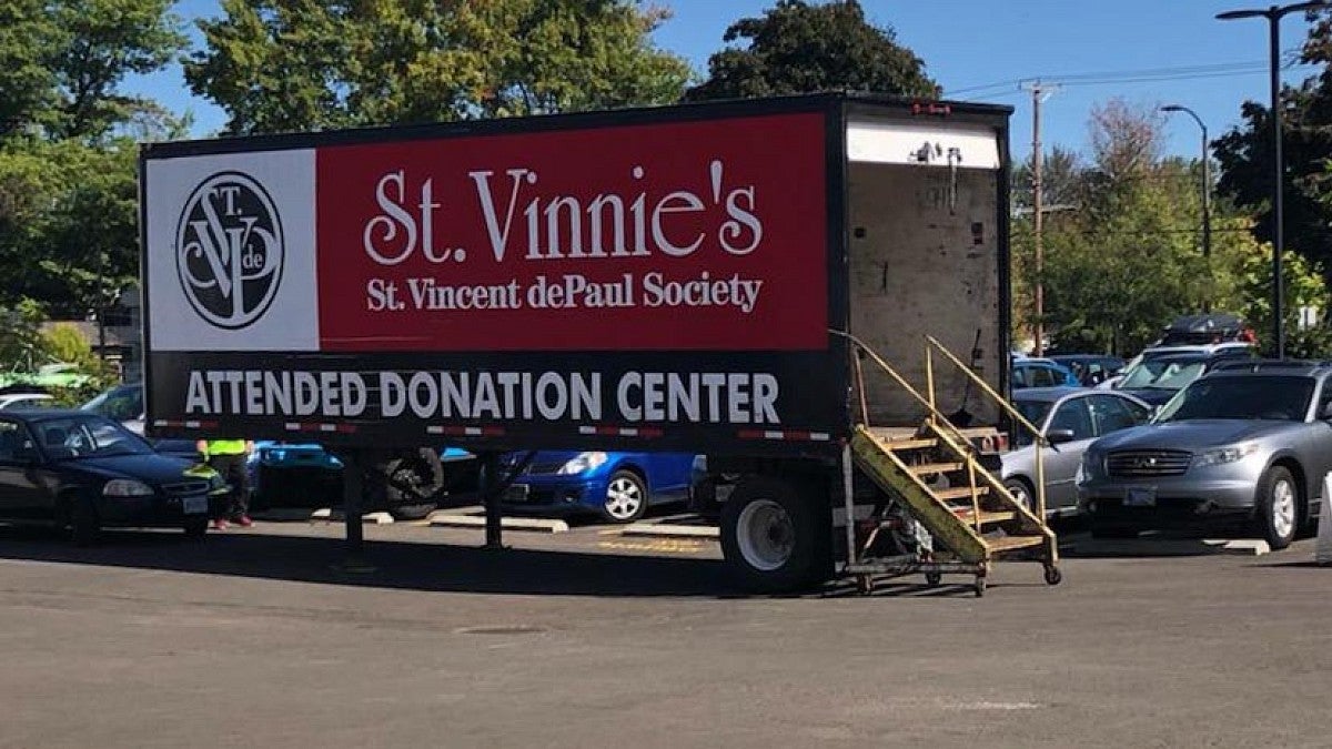 St. Vincent donation trailer