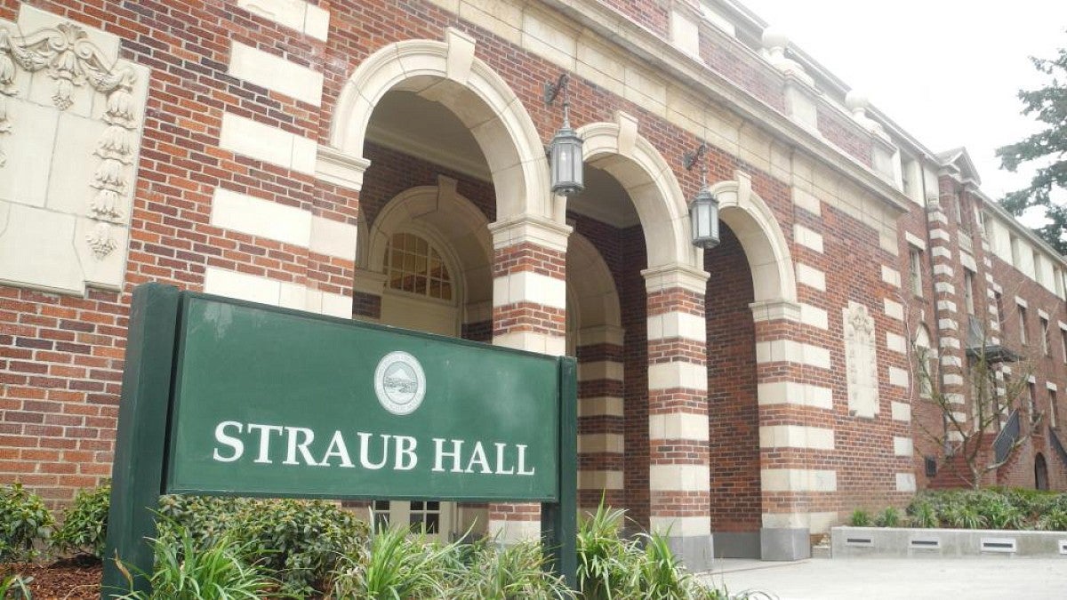 Exterior of Straub Hall