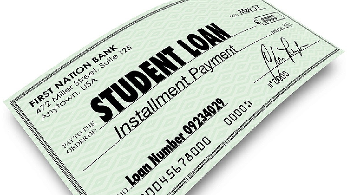 Student loan check graphic