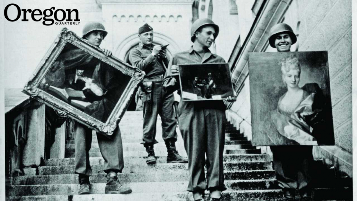 Captain James Rorimer supervising GIs in the returning of art stolen from French Jews by the Germans stored in Neuschwanstein Castle, 1945-02. Photograph courtesy the US National Archives and Records Administration