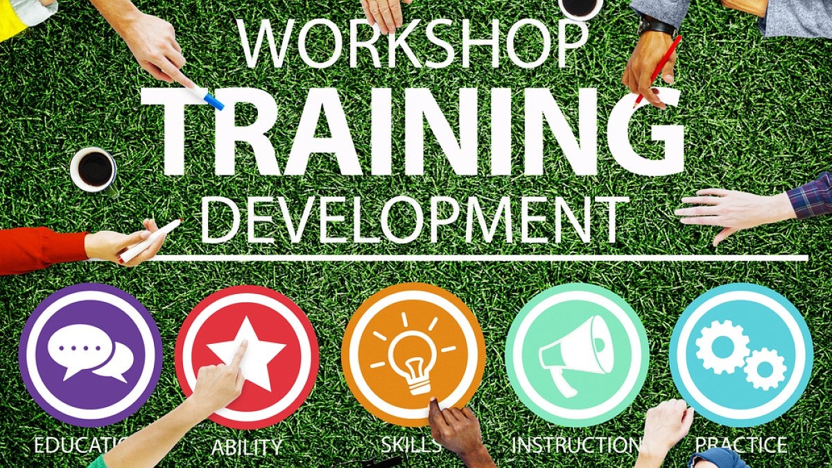 Stock image with text, training workshop