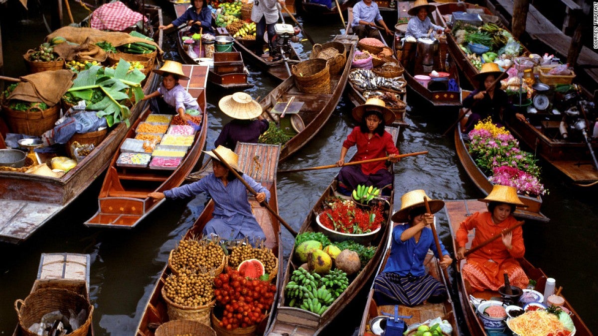 A floating market in Thailand