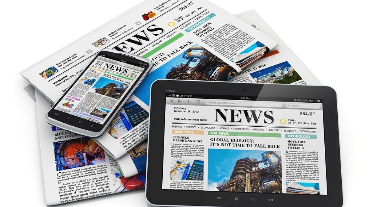 Newspapers and tablets