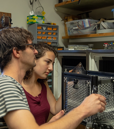 Graduate student Jonathan Saunders and undergraduate Brynna Paros could advance understanding of dementia with their research on brain plasticity.