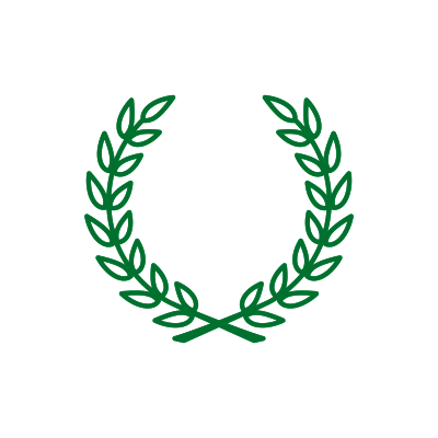 Line drawing of a laurel wreath