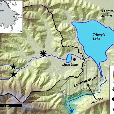 Map shows the study area near Triangle Lake