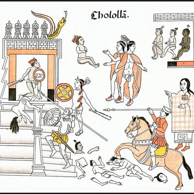 A depiction of the 1519 Cholula Massacre