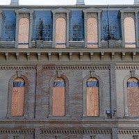 Windows from both buildings are being restored
