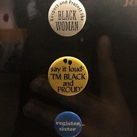 Buttons on exhibit at the at the Smithsonian's National Museum of African American History and Culture