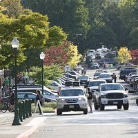 Traffic in east campus on move-in day.