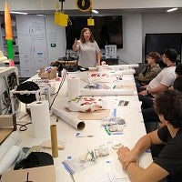 Becky Green, director of the ARLISS program, held a rocket-building workshop for UO students in fall 2018.