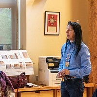Tribal anthropologist and linguist Phillip Cash Cash opened the ceremonies at the Many Nations Longhouse on June 3, 2022. Later, he shared insights from his research on the Cayuse language and personal names.