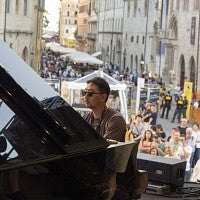 Playing piano at Umbria